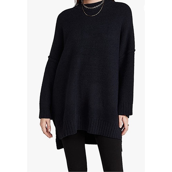 Free People Peaches Tunic Sweater Pullover Black Combo $148 NWT - Picture 10 of 15